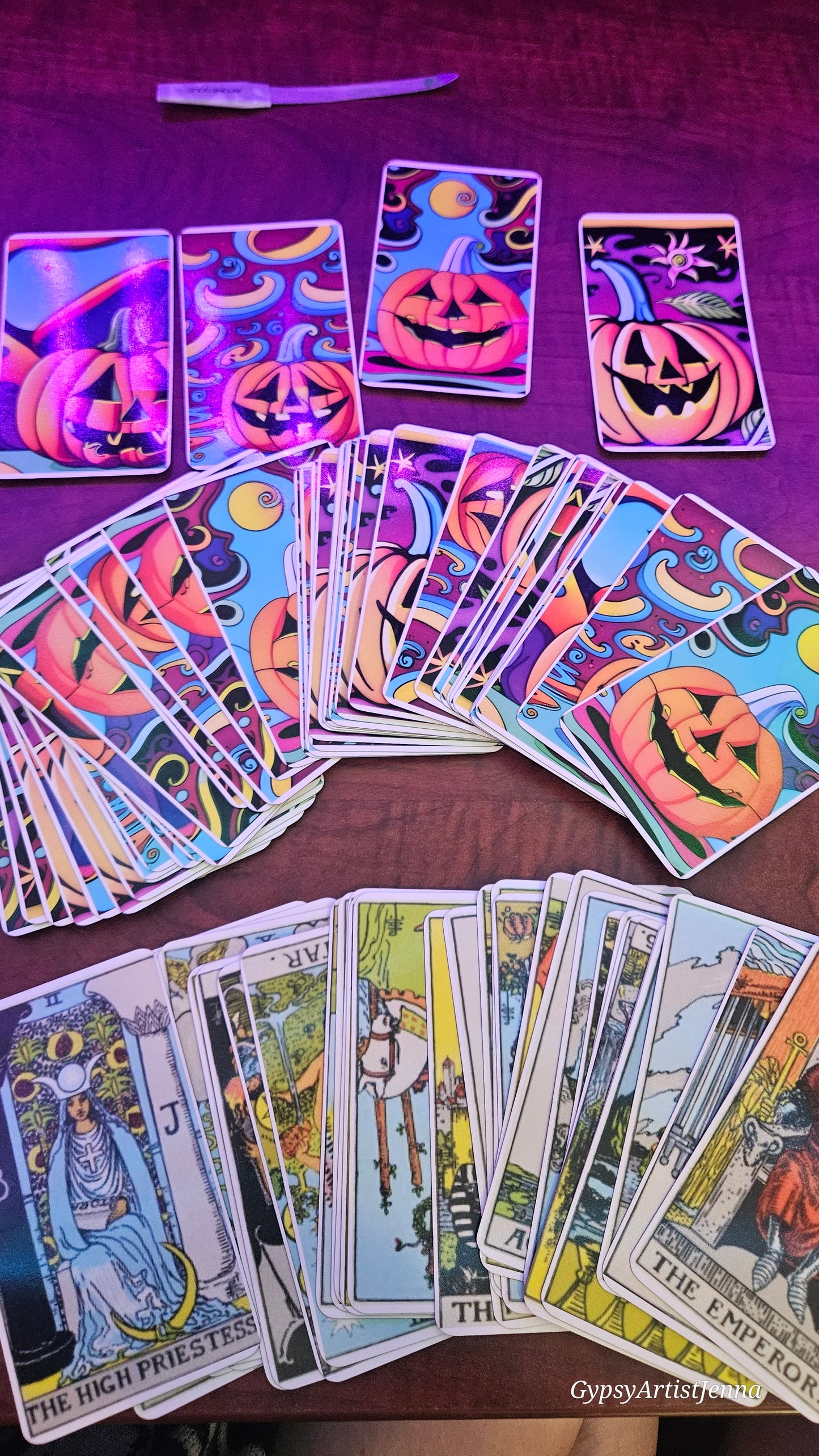Psychedelic Jack-o-lantern tarot